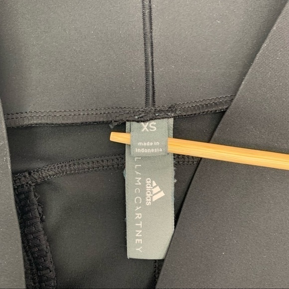 Adidas by Stella McCartney Logo Black Leggings Size XS Mesh Insets Athleisure - Picture 3 of 15